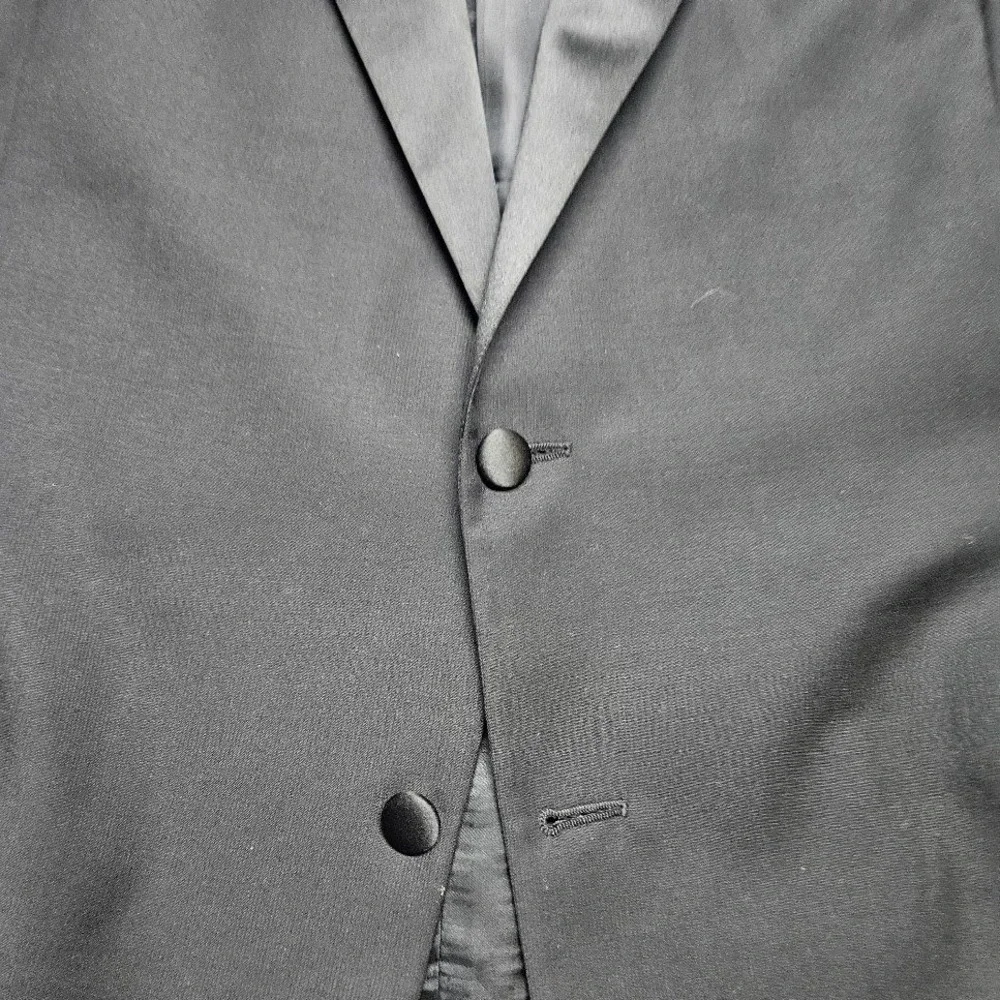Joseph Abboud Tuxedo Suit Mens 48L W42 Black Super 120s Wool Peak Lapel USA
